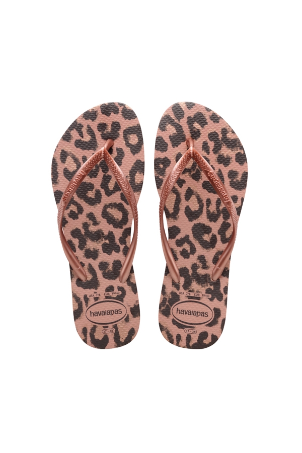 Havaianas Pink Leopard Slim Flip Flops