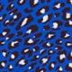 Blue Leopard Print A Line Midi Skirt 
