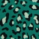 Green Animal Print Ruched Front Midi Dress