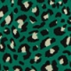 Green Leopard Print Tiered Shirt Dress 