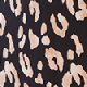 Leopard Print V Neck Ruched Front Shift Jersey Dress