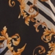 Black Baroque Print Belted Shirt Dress