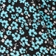 Black & Blue Floral Print Ruched Neck Top