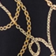Black & Gold Chain Print Belted Shirt Dress