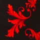 Black & Red Baroque Print Keyhole Detail Fluted Cuff Top