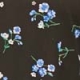 Black & Blue Floral Print Keyhole Detail Fluted Cuff Top