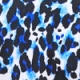 Blue Animal Print Fluted Sleeve Top