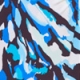Blue & Black Abstract Print Blouson Sleeve Wrap Jersey Midi Dress