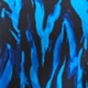 Blue & Black Animal Print Ruffle Sleeve Top