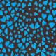 Blue & Black Heart Print Ruffle Detail Blouse