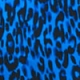 Blue & Black Leopard Print Sweetheart Neck Midi Dress