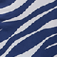 Navy Blue & White Geometric Print Tie Waist Jersey Midi Dress