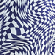 Navy Blue & White Geometric Print Shirred Waist Jersey Top