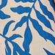 White & Blue Palm Print Ruffle Detail Top