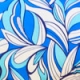 Blue Swirl Print Faux Wrap Midi Jersey Dress