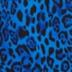 Blue Leopard Print Tiered Midi Shirt Dress