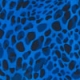 Blue & Black Animal Print Fluted Sleeve V Neck Blouse