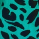 Green & Black Animal Print Ruched Shoulder Midi Dress