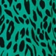Green Animal Print Keyhole Detail Fluted Cuff Top