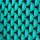 Green & Black Geometric Print Ruched Shoulder Wrap Jersey Dress