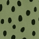 Khaki Green & Black Spot Print Ruffle Hem Shift Dress