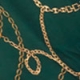 Green & Gold Chain Print Faux Wrap Midi Dress