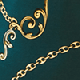 Green & Gold Chain Print Keyhole Detail Top