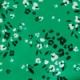 Green Floral Print Ruffle Sleeve Top