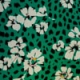 Green Floral Print Ruched Neckline Dress