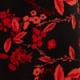 Black & Red Floral Print Midi Skirt