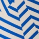 White & Navy Blue Geometric Stripe Print Twist Front Maxi Jersey Dress