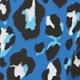 Blue Leopard Print Jersey Midi Dress