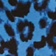 Cobalt Blue Animal Print Ruched Sleeve Midi Wrap Dress