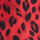 Red & Black Leopard Print Ruffle Hem Shift Dress
