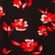 Black & Red Floral Print Jersey Midi Dress