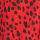 Red & Black Animal Print Sheer Sleeve Bardot Top