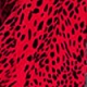 Red & Black Animal Print Ruffle Hem Midi Wrap Dress