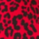 Red & Black Animal Print Keyhole Detail Midi Jersey Dress