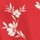 Red & White Floral Print Ruffle Hem Wrap Dress
