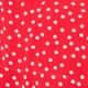 Red & White Spot Print Ruched Front Midi Dress