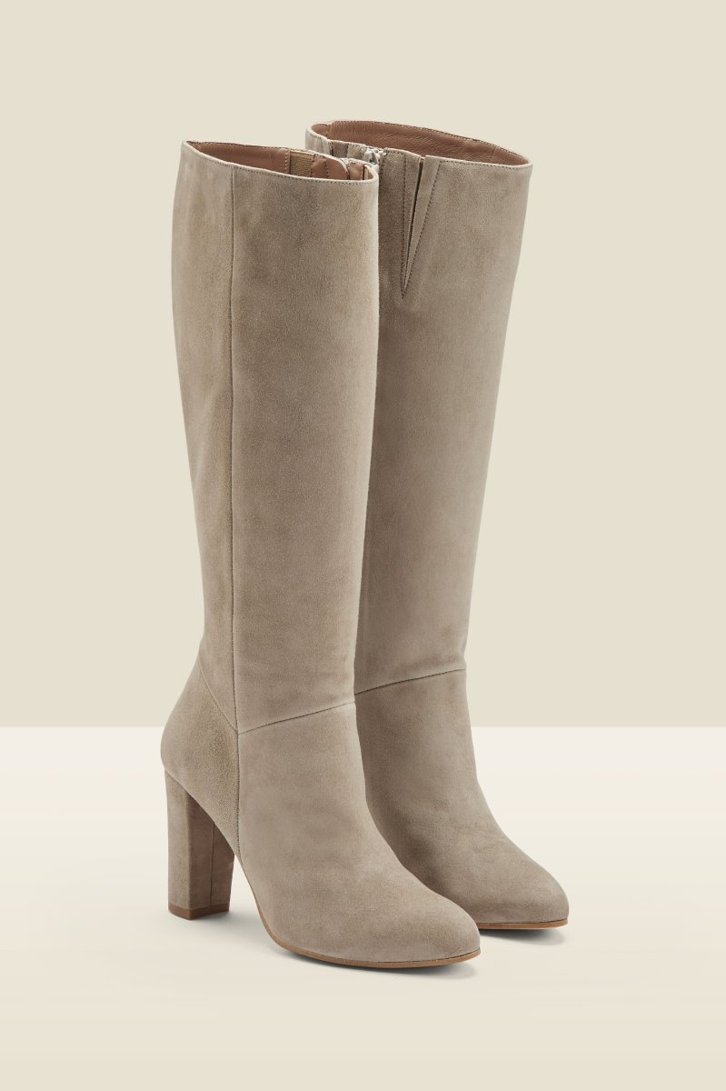 taupe knee high boots