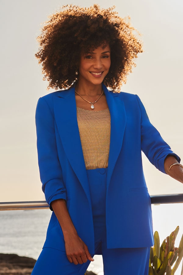 cobalt-blue-ruched-sleeve-longline-blazer