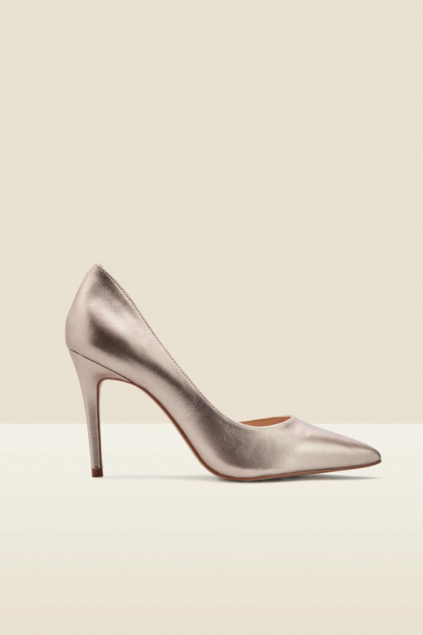 Sierra Champagne Gold Leather Slingback Court Shoe